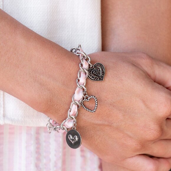 paparazzi Jewelry - Charming Contender - Pink Bracelet